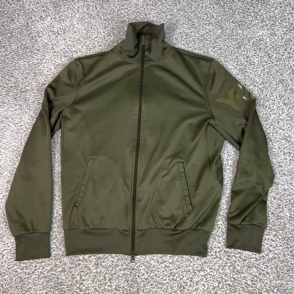 Y3 X Adidas Jacket Mens Large Olive Green Track Yohji Yamamoto Full Zip Athletic